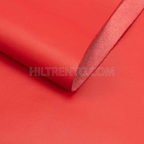 Piel Napa vacuno, color rojo bermellon, grosor...