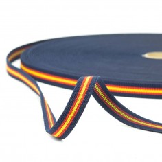 Cinta elástica 15 mm bandera España fondo marino, policía...