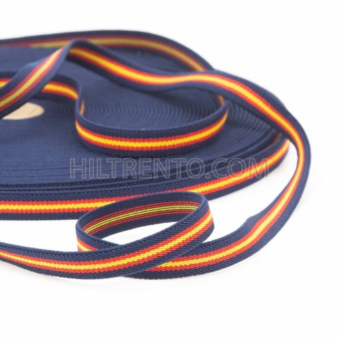 Cinta elástica 15 mm bandera España fondo...