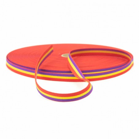 Cinta elástica 15 mm bandera Republicana, para pulseras - Rollo 30 metros