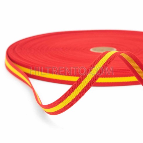 Cinta elástica 15 mm bandera España, para...