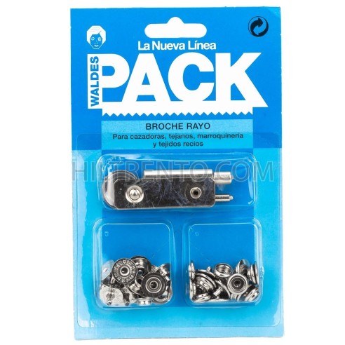 Botón broche Waldes Mini Rayo 8020, 12.5 mm...