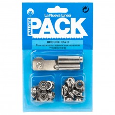 Botón broche Waldes Rayo 8100, 14 mm latón níquel - Pack...