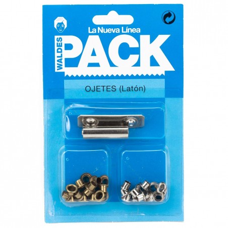 Ojete 5 mm Waldes 5055 latón níquel dorado - Pack 30 uds