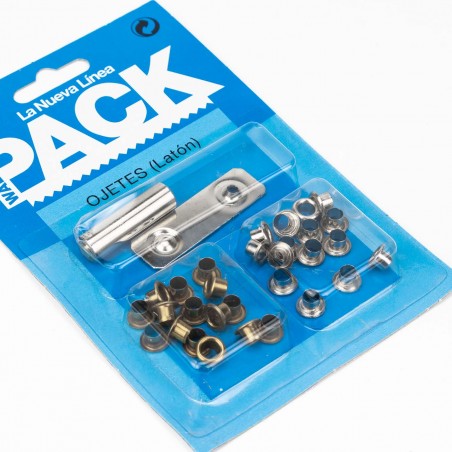 Ojete 5 mm Waldes 5055 latón níquel dorado - Pack 30 uds