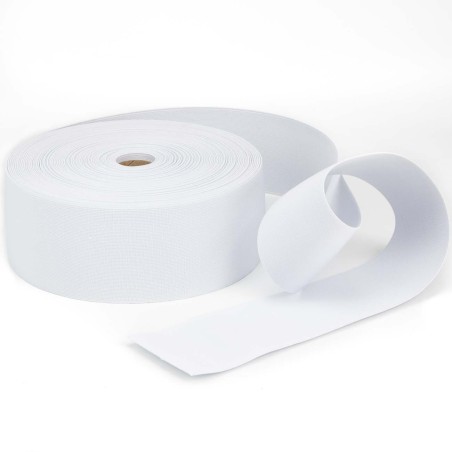Goma elástica blanca para brazaletes, 80mm - Rollo 25 metros