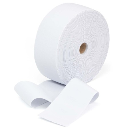 Goma elástica blanca para brazaletes, 80mm - Rollo 25 metros