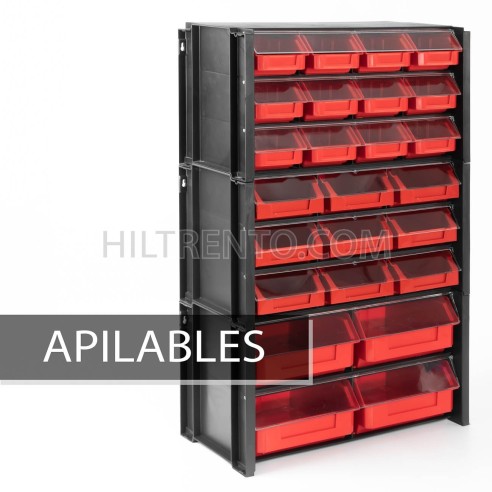 Estante cajonera plástico 4 cajones apilable...