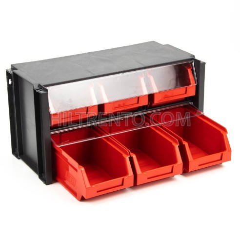 Estante cajonera plástico 6 cajones apilable...