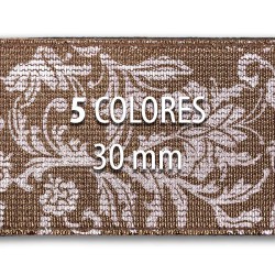 Rollo elástico metalizado flores