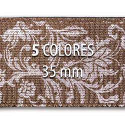 Rollo elástico metalizado flores