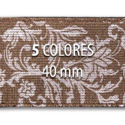 Rollo elástico metalizado flores