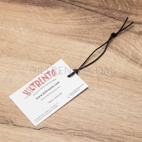 Cordón redondo fino encerado negro, algodón,...