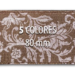 Rollo elástico metalizado flores