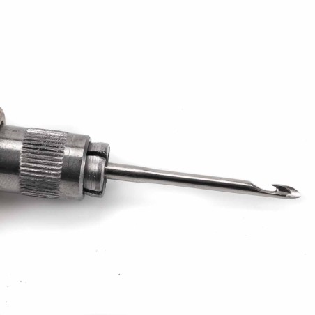 Lezna punzon sticher para coser y pasar hilo, con mango, punta de gancho