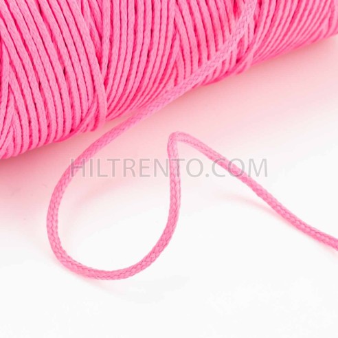 Cordón trenzado poliéster 2.5 mm, Rosa - 400...