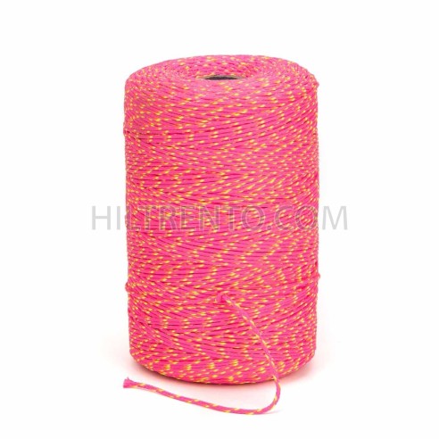 Cordón trenzado poliéster 2.5 mm, Rosa - Fluor...
