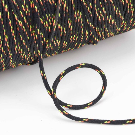 Cordón trenzado poliéster 2.5 mm, Negro - 400 metros