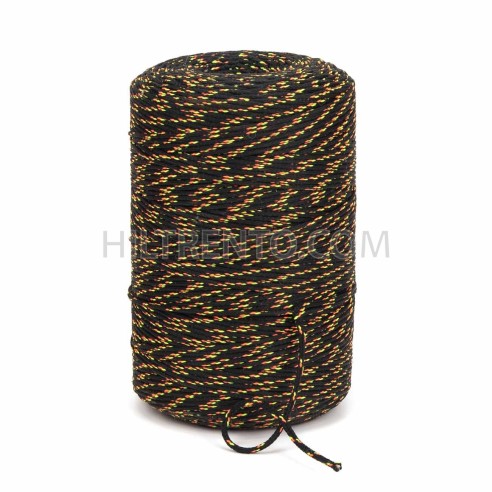 Cordón trenzado poliéster 2.5 mm, Negro - 400...