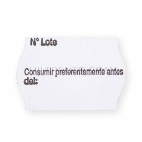 Rollo 1000 etiquetas 26x16 Alimentarias, Nº...