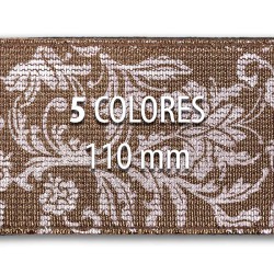 Rollo elástico metalizado flores