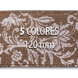 Rollo elástico metalizado flores