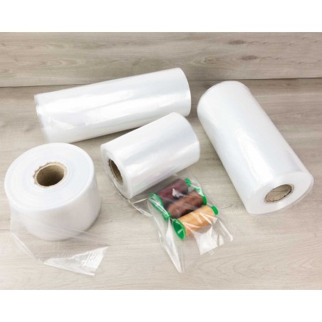 Bolsa plástico continuo tubo transparente 50 cm, G180 - Rollo 250m / 10 kg