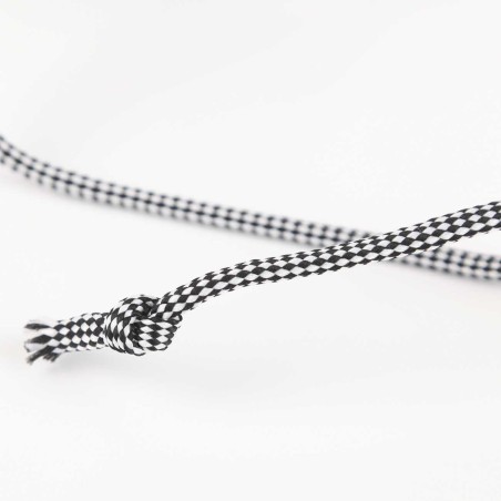 Cordón redondo ref.668/1 poliéster rombos blanco y negro 5.5 mm - Rollo 100 metros