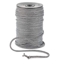 Cordón redondo ref.668/1 poliéster rombos blanco y negro...