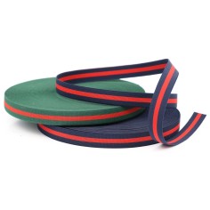 Cinta elástica bandera fantasía rayada 20 mm - Rollo 25...