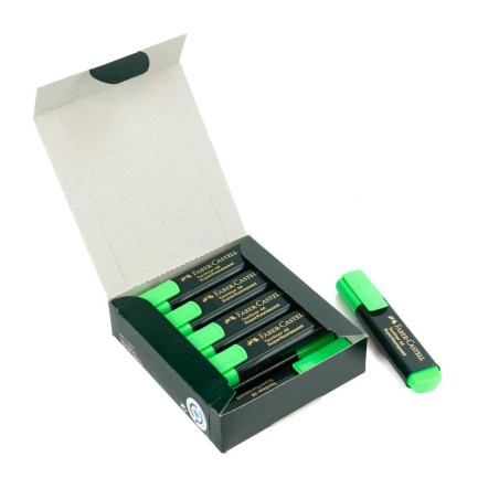 Marcador fluorescente punta biselada 5 mm Faber-Castell TEXTLINER 48 verde - Caja 10 uds