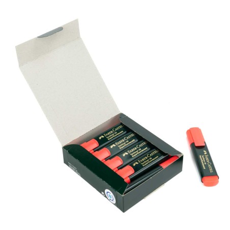 Marcador fluorescente punta biselada 5 mm Faber-Castell TEXTLINER 48 Rojo - Caja 10 uds