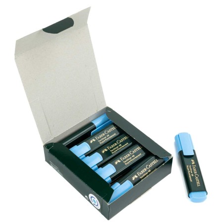 Marcador fluorescente punta biselada 5 mm Faber-Castell TEXTLINER 48 Azul - Caja 10 uds