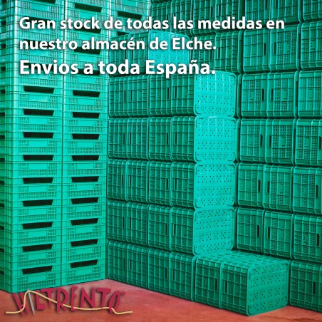 Cubeta apilable caja plástico verde con separadores 581x410x365 mm Ref.JC