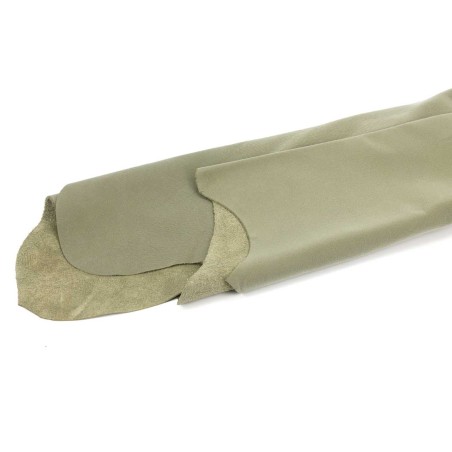 Piel Nobuk lavable grabada, color verde musgo (moss 6025) , grosor 1,2 - 1,4 mm