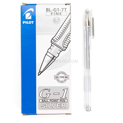 Bolígrafo tinta luminosa gel plata PILOT G1 - Caja 12 uds