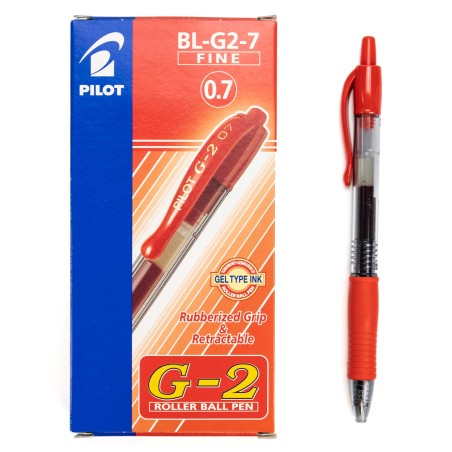 Bolígrafo PILOT G2 rojo - Caja 12 uds