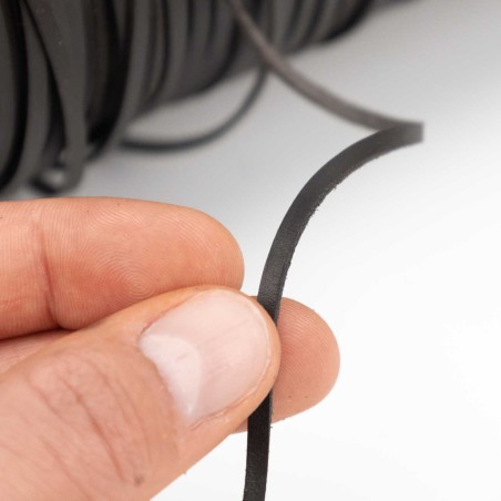 Tira de cuero 3mm, cordón plano piel auténtica para bisutería, artesanía, pulseras (varios colores) -Rollo 300 mts