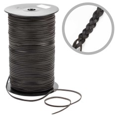 Tira de cuero 3mm, cordón plano piel auténtica para...