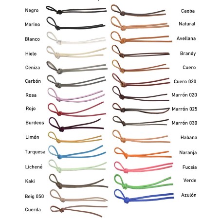 Tira de cuero 3mm, cordón plano piel auténtica para bisutería, artesanía, pulseras (varios colores) -Rollo 300 mts