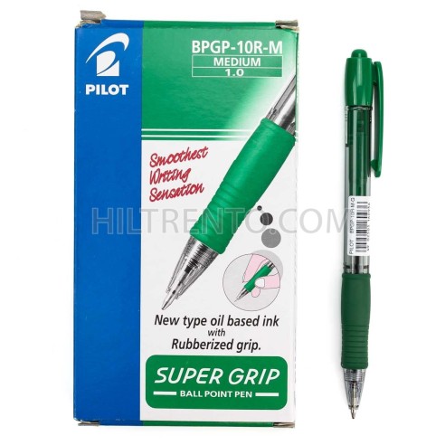 Bolígrafo PILOT Supergrip M Verde - Caja 12 uds