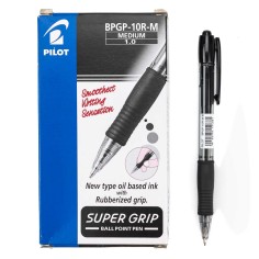 Bolígrafo PILOT Supergrip M Negro - Caja 12 uds