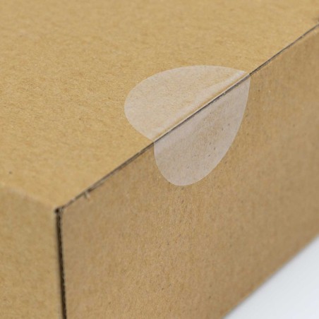 Etiquetas pegatinas transparentes adhesivas redondas 40 mm, para cerrar cajas - Rollo 1250 uds