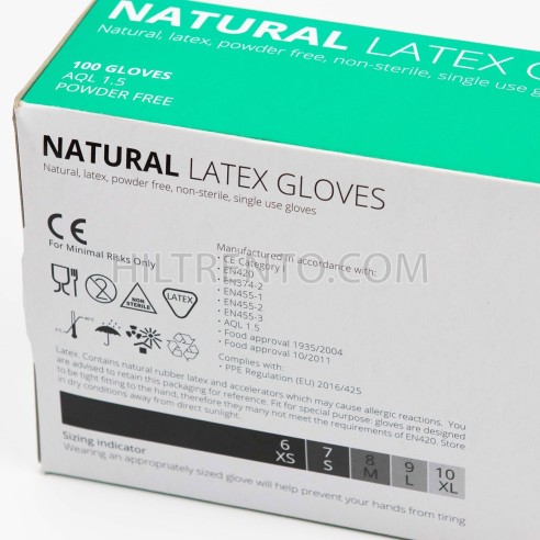 Guantes látex desechables Polyco Fine PF - Caja 100 uds