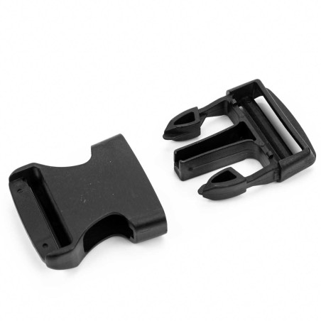 Hebilla mochila 40 mm plástico negra liberación rápida