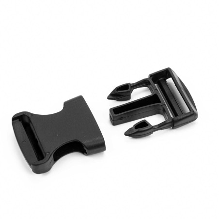 Hebilla mochila 30 mm plástico negra liberación rápida