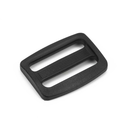 Hebilla mochila 25 mm corredera pasador plástico negro