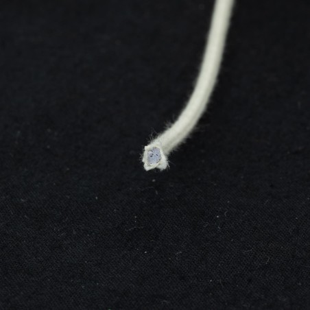 Cordón goma elástica 2 mm, redondo, algodón-caucho natural biodegradable color crudo - rollo 150 mts