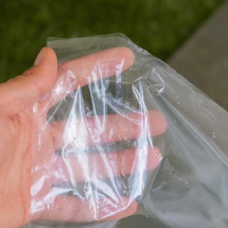 Plástico transparente Semitubo 70 cm, Galga 150, microperforado, para lavanderias - Bobina 20 kg