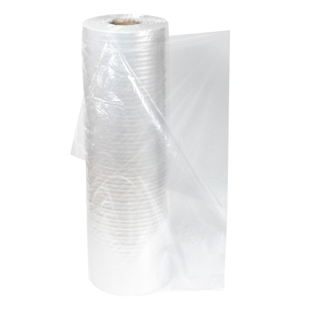 Plástico transparente Semitubo 70 cm, Galga 150, microperforado, para lavanderias - Bobina 20 kg